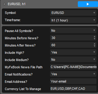 ctrader news manager settings